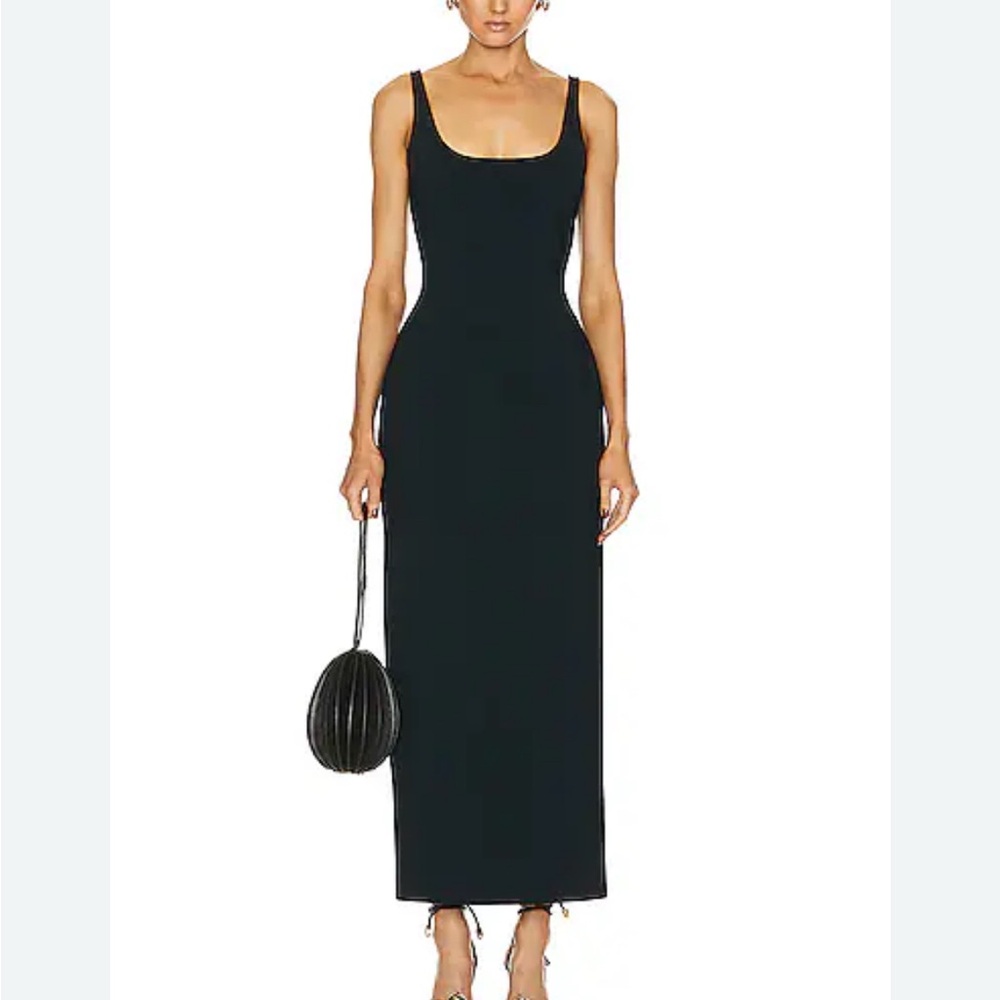 LEO & SAGE RIBBED STRETCHY DRESS BLACK SIZE LARGE NWT